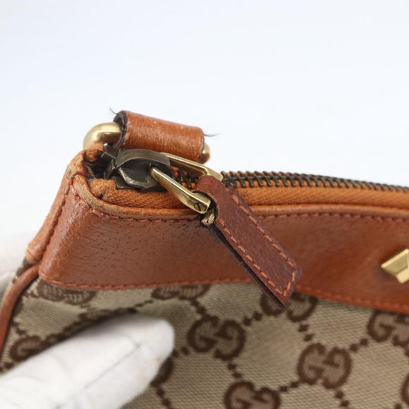 GUCCI GG Canvas Shoulder Bag Beige Gold 120893 Auth 153652