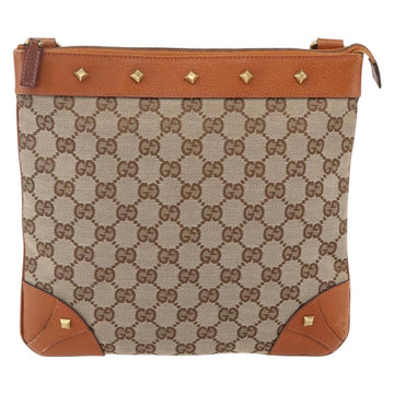 GUCCI GG Canvas Shoulder Bag Beige Gold 120893 Auth 153652 - 0