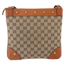 GUCCI GG Canvas Shoulder Bag Beige Gold 120893 Auth 153652-3