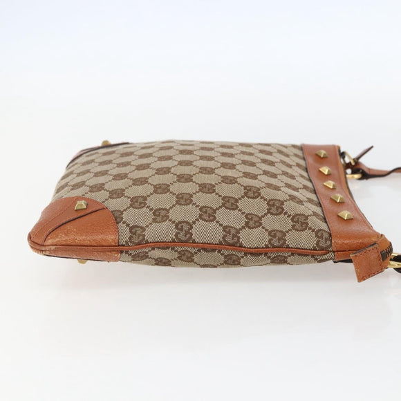 GUCCI GG Canvas Shoulder Bag Beige Gold 120893 Auth 153652