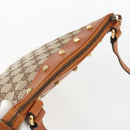 GUCCI GG Canvas Shoulder Bag Beige Gold 120893 Auth 153652-6