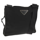 PRADA Shoulder Bag Nylon Black Silver Auth 153653V-1