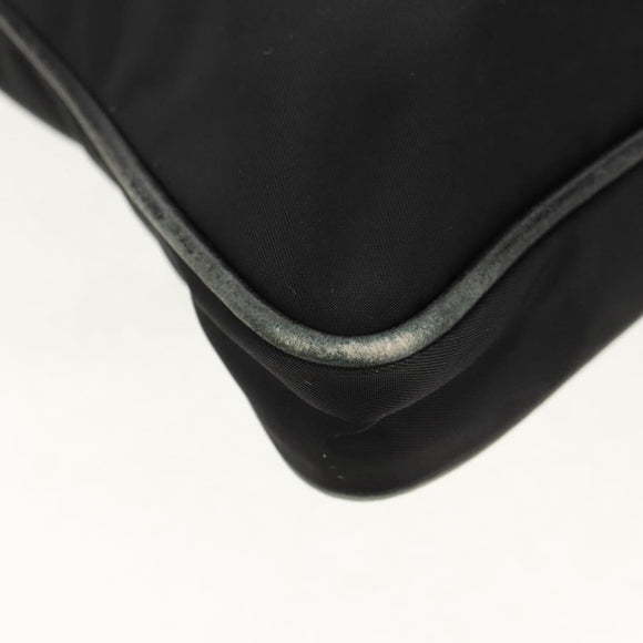 PRADA Shoulder Bag Nylon Black Silver Auth 153653V