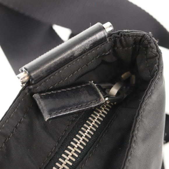 PRADA Shoulder Bag Nylon Black Silver Auth 153653V