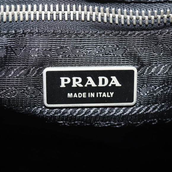 PRADA Shoulder Bag Nylon Black Silver Auth 153653V