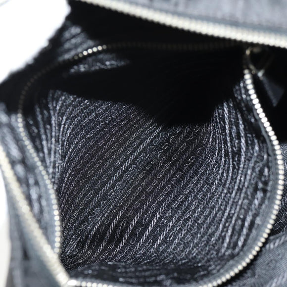 PRADA Shoulder Bag Nylon Black Silver Auth 153653V