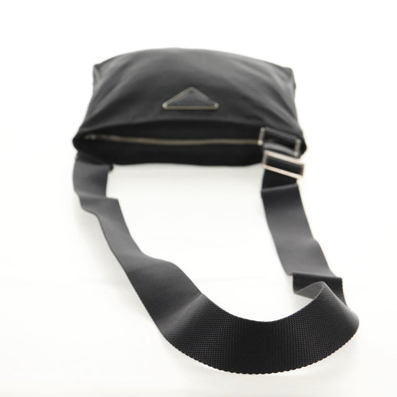 PRADA Shoulder Bag Nylon Black Silver Auth 153653V