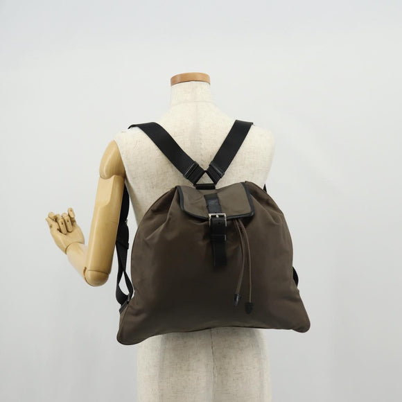PRADA Backpack Nylon Gray Silver Auth 153654V