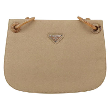 PRADA Chain TESSUTO SWING Shoulder Bag Nylon Beige Silver B6436 Auth 153656V - 0