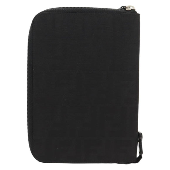 FENDI Zucca Canvas Planner Black Silver Auth 153661V