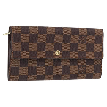 LOUIS VUITTON Damier Ebene Portefeuille Sarah Long Wallet N60491 LV Auth 153662
