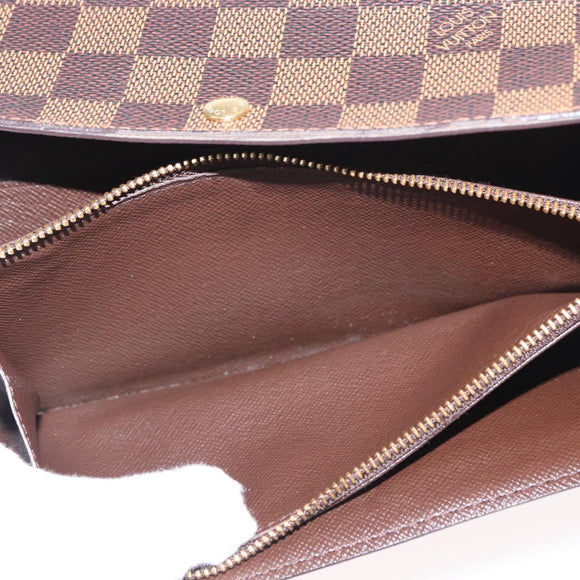 LOUIS VUITTON Damier Ebene Portefeuille Sarah Long Wallet N60491 LV Auth 153662