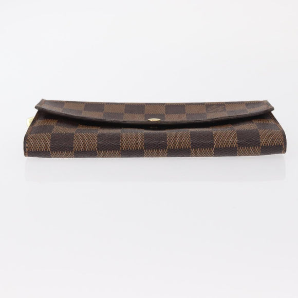 LOUIS VUITTON Damier Ebene Portefeuille Sarah Long Wallet N60491 LV Auth 153662