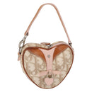 Christian Dior Trotter Canvas Romantic Pouch PVC Beige Silver Auth 153669V-1