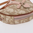 Christian Dior Trotter Canvas Romantic Pouch PVC Beige Silver Auth 153669V-10