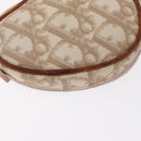 Christian Dior Trotter Canvas Romantic Pouch PVC Beige Silver Auth 153669V-12