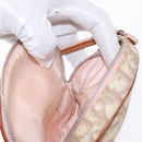 Christian Dior Trotter Canvas Romantic Pouch PVC Beige Silver Auth 153669V-20