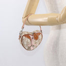 Christian Dior Trotter Canvas Romantic Pouch PVC Beige Silver Auth 153669V-21