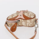 Christian Dior Trotter Canvas Romantic Pouch PVC Beige Silver Auth 153669V-6