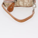 Christian Dior Trotter Canvas Romantic Pouch PVC Beige Silver Auth 153669V-7