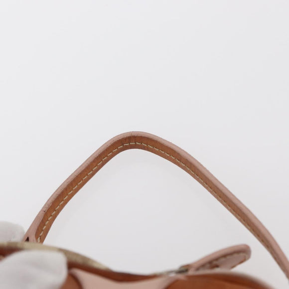 Christian Dior Trotter Canvas Romantic Pouch PVC Beige Silver Auth 153669V