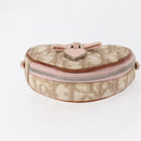 Christian Dior Trotter Canvas Romantic Pouch PVC Beige Silver Auth 153669V-9