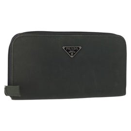 PRADA Long Wallet Nylon Khaki Auth 153670