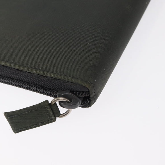 PRADA Long Wallet Nylon Khaki Auth 153670