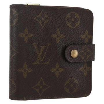LOUIS VUITTON Monogram Compact zip Wallet M61667 LV Auth 153671
