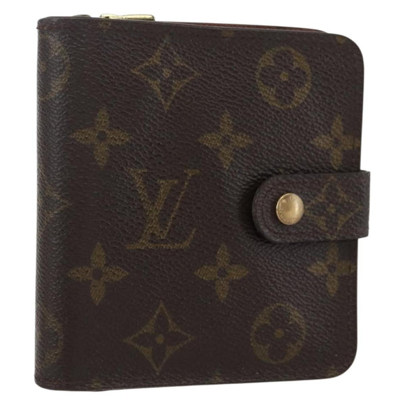 LOUIS VUITTON Monogram Compact zip Wallet M61667 LV Auth 153671