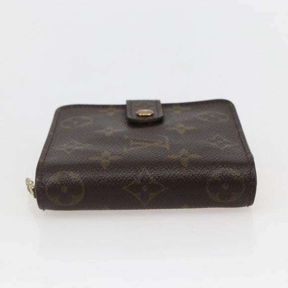 LOUIS VUITTON Monogram Compact zip Wallet M61667 LV Auth 153671