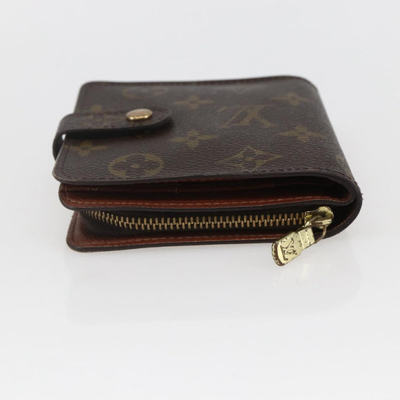 LOUIS VUITTON Monogram Compact zip Wallet M61667 LV Auth 153671