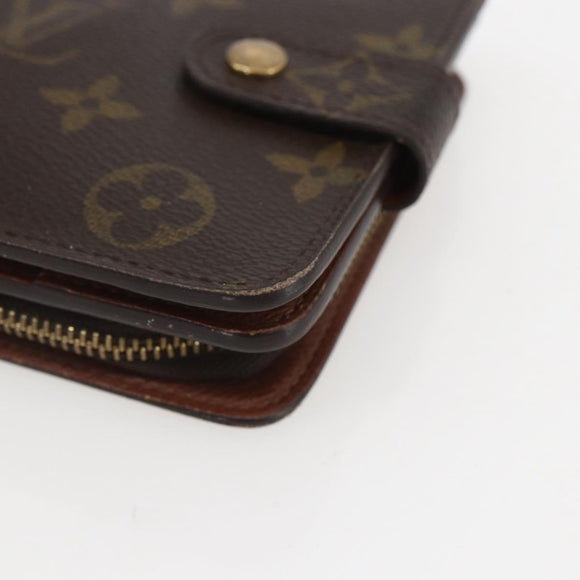 LOUIS VUITTON Monogram Compact zip Wallet M61667 LV Auth 153671