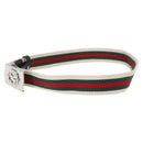 GUCCI Web Sherry Line Belt Canvas 36.6"" Red Green 154626 Auth 153673-3