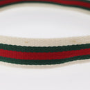 GUCCI Web Sherry Line Belt Canvas 36.6"" Red Green 154626 Auth 153673-5