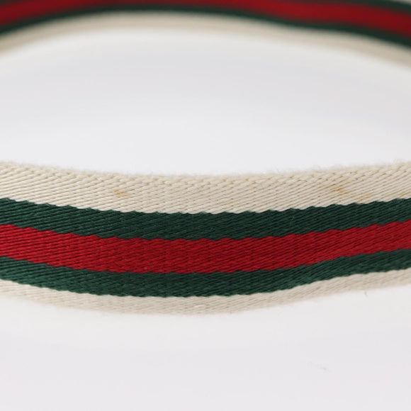 GUCCI Web Sherry Line Belt Canvas 36.6"" Red Green 154626 Auth 153673