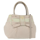 PRADA Hand Bag Nylon 2way Gold Light green Auth 153682-1