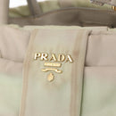 PRADA Hand Bag Nylon 2way Gold Light green Auth 153682-18