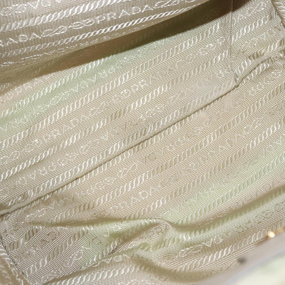PRADA Hand Bag Nylon 2way Gold Light green Auth 153682