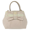 PRADA Hand Bag Nylon 2way Gold Light green Auth 153682-13