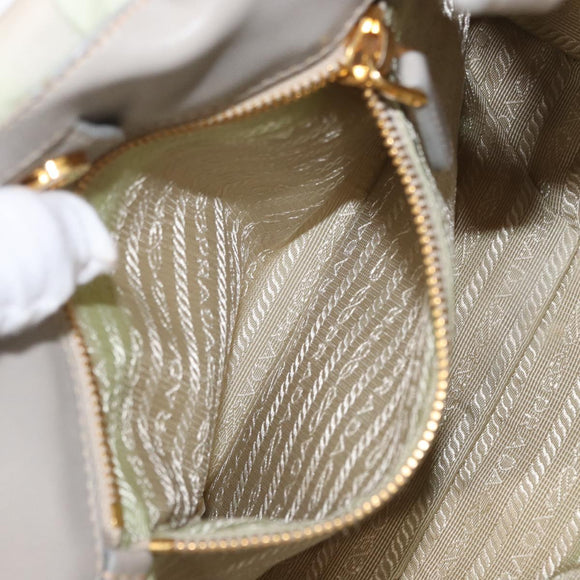 PRADA Hand Bag Nylon 2way Gold Light green Auth 153682
