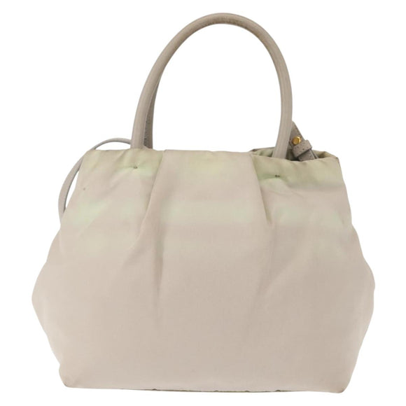 PRADA Hand Bag Nylon 2way Gold Light green Auth 153682