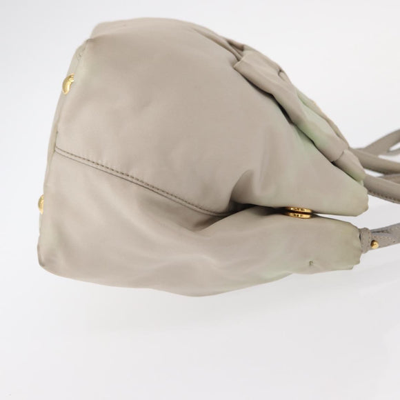 PRADA Hand Bag Nylon 2way Gold Light green Auth 153682
