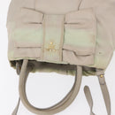 PRADA Hand Bag Nylon 2way Gold Light green Auth 153682-6