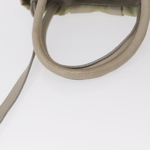 PRADA Hand Bag Nylon 2way Gold Light green Auth 153682