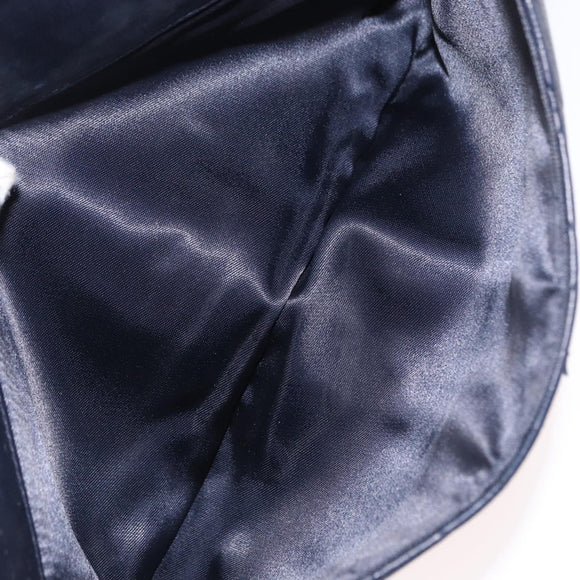 BALLY Chain Shoulder Bag Leather Navy Gold Auth 153688