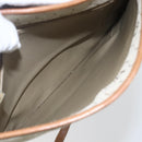 Christian Dior Honeycomb Canvas Shoulder Bag PVC Beige Gold Auth 153689-11