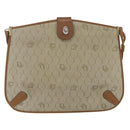 Christian Dior Honeycomb Canvas Shoulder Bag PVC Beige Gold Auth 153689-13