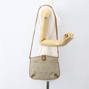 Christian Dior Honeycomb Canvas Shoulder Bag PVC Beige Gold Auth 153689-20