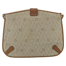 Christian Dior Honeycomb Canvas Shoulder Bag PVC Beige Gold Auth 153689-2